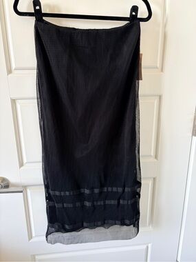 Black Sheer Layered Maxi Skirt